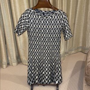 Marccain Black and Gray Geometric knit dress.